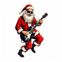 Santa Claus Rocking & Jamming On His Guitar