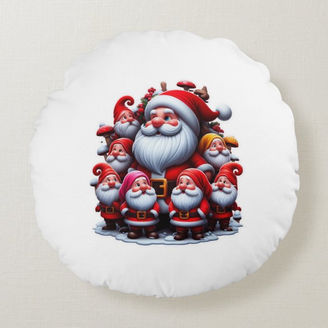 Santa Claus Round Cushion (Front)