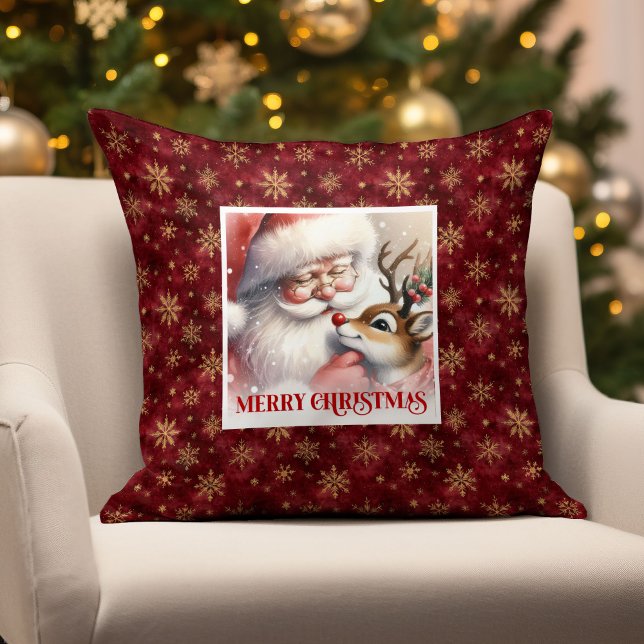 Santa Claus Rudolph Christmas Pillow Festive Accen (Santa Claus Rudolph Christmas Pillow Festive Accent

)