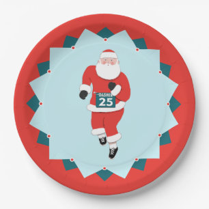 Santa Claus Runner Paper Plate