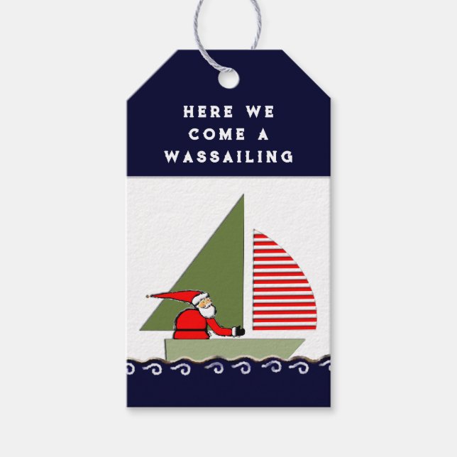 Santa Claus Sailing Gift Tags (Front)