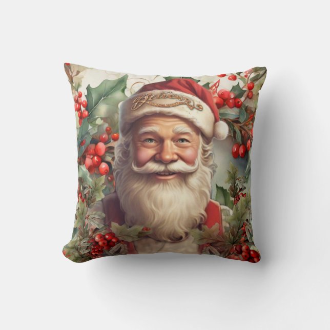 Santa Claus Saint Nicholas Christmas  Cushion (Front)