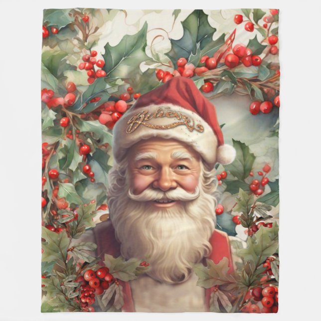 Santa Claus Saint Nicholas Christmas  Fleece Blanket (Front)