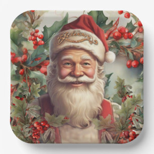 Santa Claus Saint Nicholas Christmas Paper Plate
