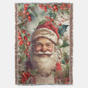 Santa Claus Saint Nicholas Christmas Throw Blanket