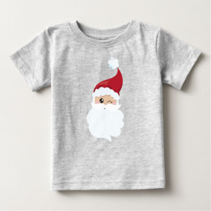 Santa Claus, Santa Hat, Winking Santa, Christmas Baby T-Shirt
