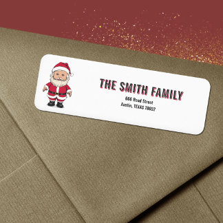 Santa Claus - Santon Toy Doll Christmas Address Return Address Label