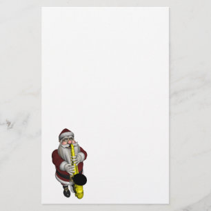 Santa Claus Saxophone Player Stationery