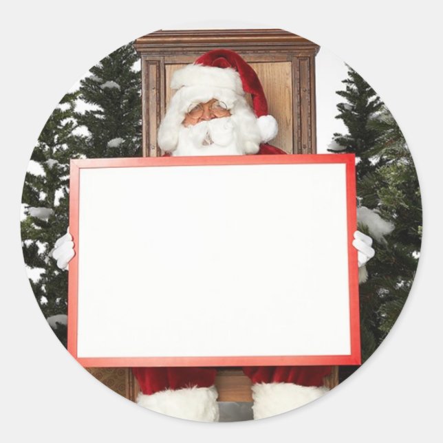 Santa Claus Says Classic Round Sticker (Front)
