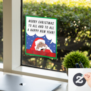 Santa Claus Says Window Cling