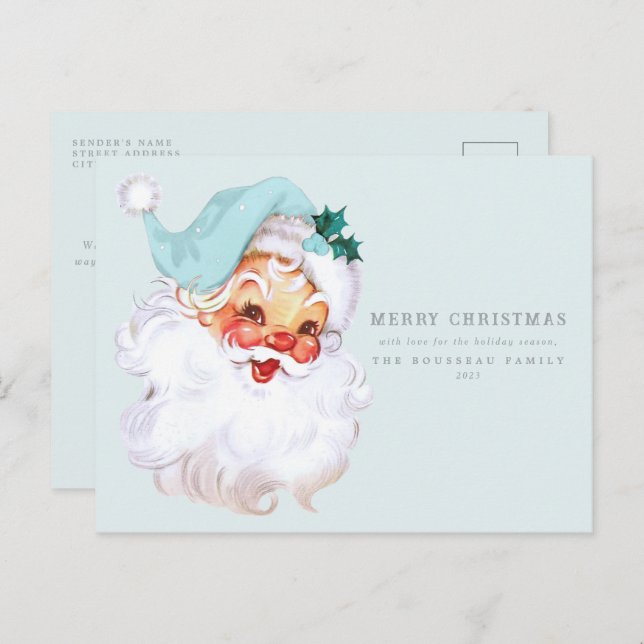 Santa Claus Shabby Chic Holiday Postcard (Front/Back)