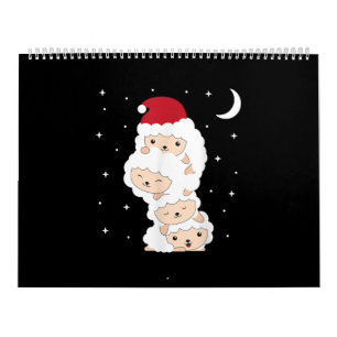 Santa Claus Sheep Christmas Lamb Farm Animals Gift Calendar