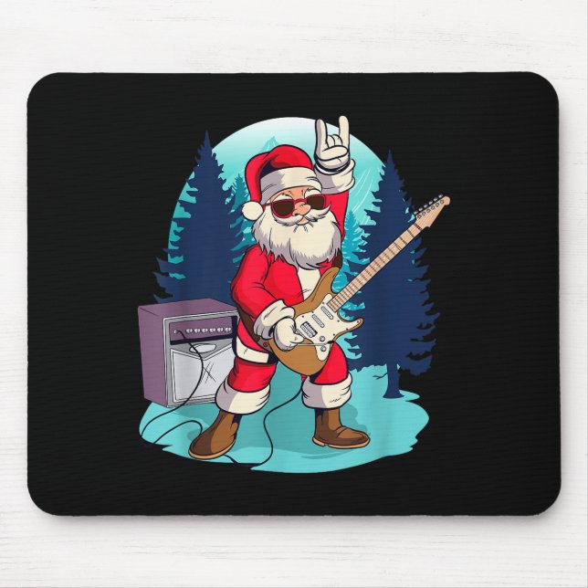 Santa Claus Shirts For Guitarists Musicians Gift C Mouse Pad (Front)