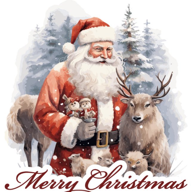 Santa Claus  Shot Glass (Vintage Santa Claus and Reindeer Holiday Shot Glass!)