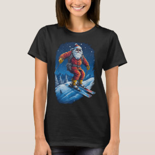 Santa Claus Shredding The Slopes Santa Skiing Chri T-Shirt