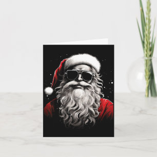 Santa Claus Silhouette Christmas Sungles Caricatur Card