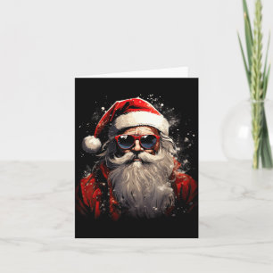 Santa Claus Silhouette Christmas Sungles Caricatur Card