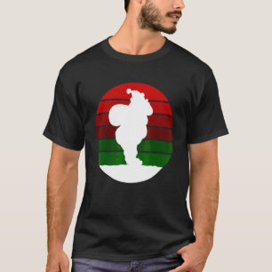 Santa Claus Silhouette Christmas XMas Retro Vintag T-Shirt