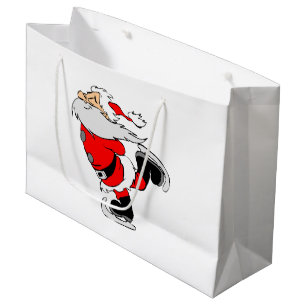 Santa Claus Skating Large Gift Bag