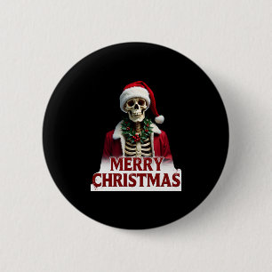 Santa Claus Skeleton Outfit Skull Funny Christmas 6 Cm Round Badge
