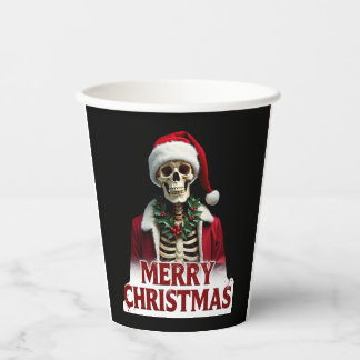 Santa Claus Skeleton Outfit Skull Funny Christmas  Paper Cups