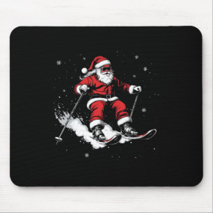 Santa Claus Ski Funny Skiing Xmas Christmas _2 Mouse Pad