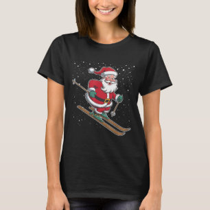Santa Claus Skiing Christmas Sports Xmas Holiday C T-Shirt