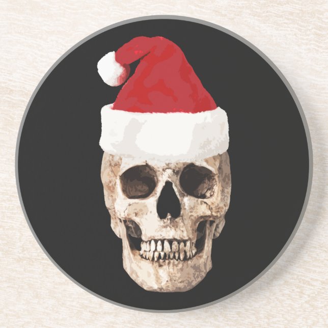 Santa Claus Skull - Christmas is Dead Coaster (Front)