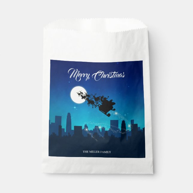 Santa Claus Sleigh Christmas Favour Bag (Front)