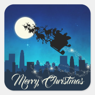 Santa Claus Sleigh Christmas - Sticker
