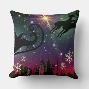 santa claus sleigh cushion