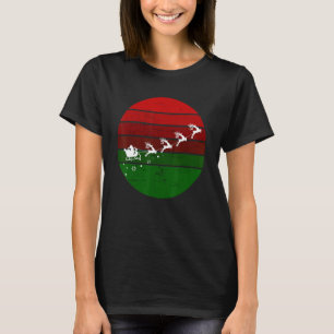 Santa Claus Sleigh Flying Rendeer XMas Christmas R T-Shirt