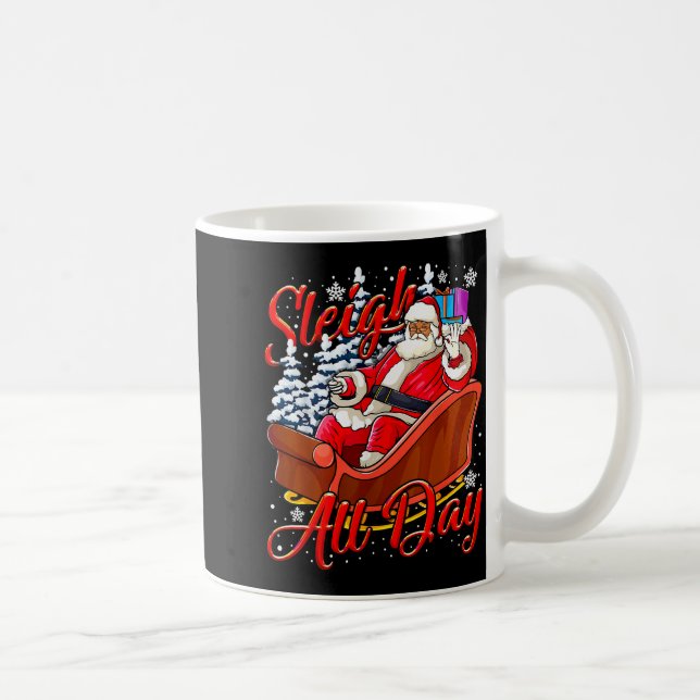 Santa Claus Sleigh Toys Black African American Chr Coffee Mug (Right)