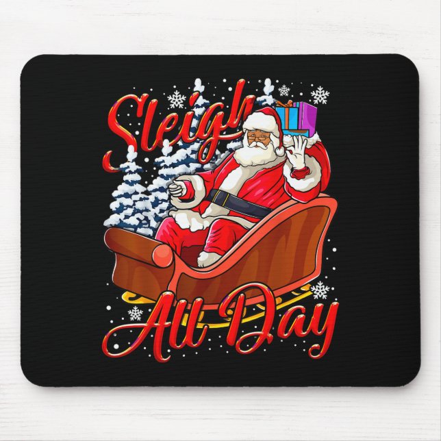 Santa Claus Sleigh Toys Black African American Chr Mouse Pad (Front)