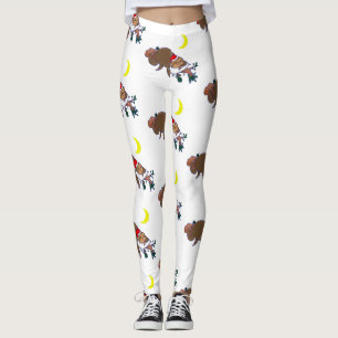 santa claus sloth christmas leggings