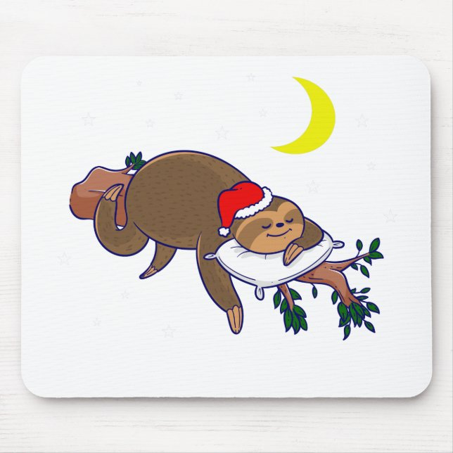 santa claus sloth christmas mouse pad (Front)