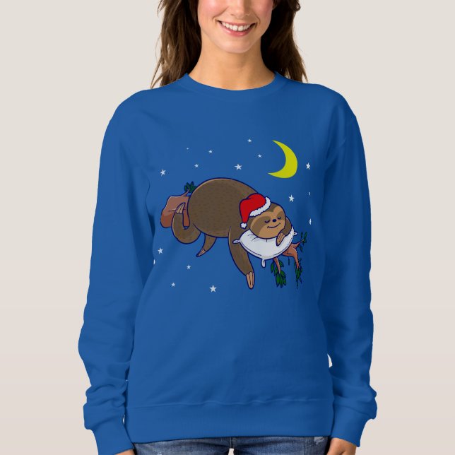 santa claus sloth christmas sweatshirt (Front)
