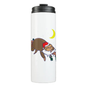 santa claus sloth christmas thermal tumbler