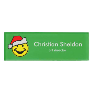 Santa Claus Smiley + your name & title Tag