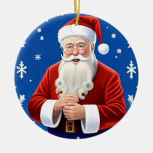 Santa Claus Smiling Ceramic Ornament