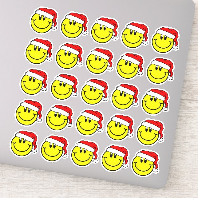 Santa Claus Smiling Face Emoji Stickers (Detail)