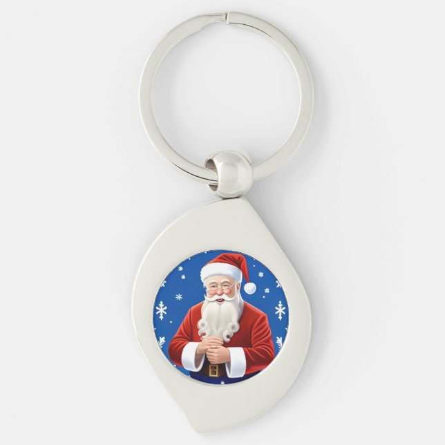 Santa Claus Smiling Key Ring (Front)
