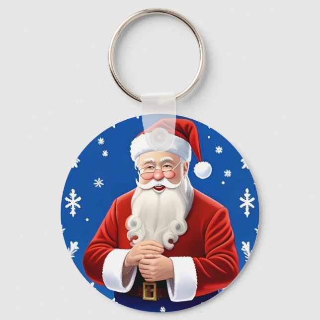 Santa Claus Smiling Key Ring (Front)
