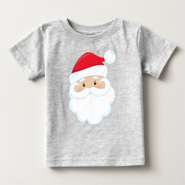 Santa Claus, Smiling Santa, Santa Hat, Christmas Baby T-Shirt (Front)
