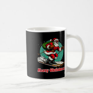 Santa Claus Snowboarding Merry Christmas Winter Ho Coffee Mug