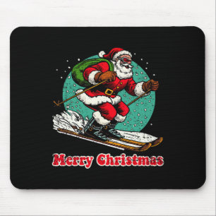 Santa Claus Snowboarding Merry Christmas Winter Ho Mouse Pad