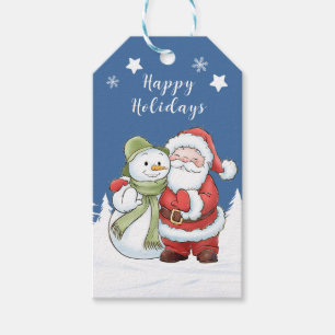 Santa Claus Snowman Christmas Gift Tags