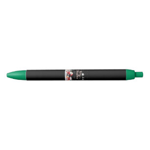 Santa Claus, Snowman Merry Christmas Holiday Black Ink Pen