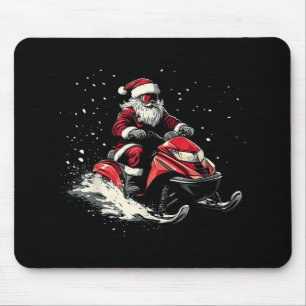 Santa Claus Snowmobile Motor Sled Funny Christmas Mouse Pad