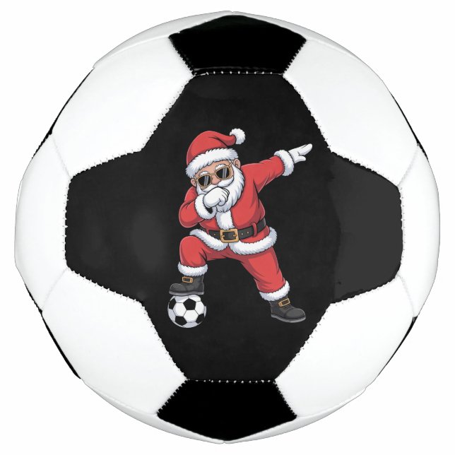 Santa Claus Soccer Dabbing Santa Gift Christmas Soccer Ball (Front)